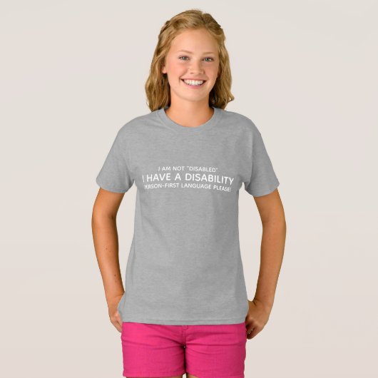 Person First Disability Tシャツ (正面フル)