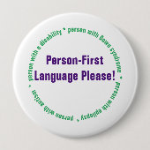 Person First Language バッジ (正面)