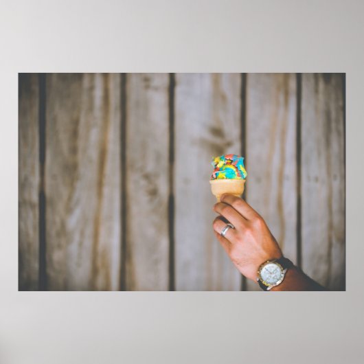 Person holding multicolored ice cream ポスター (正面)