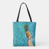Person holding yellow pineapple トートバッグ (裏面)