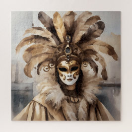 Person wearing Venetian mask ジグソーパズル