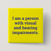 person with visual and hearing impairment 缶バッジ (正面)