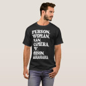 Person _woman_男性カメラテレビ自由ハハおもしろい tシャツ (正面フル)