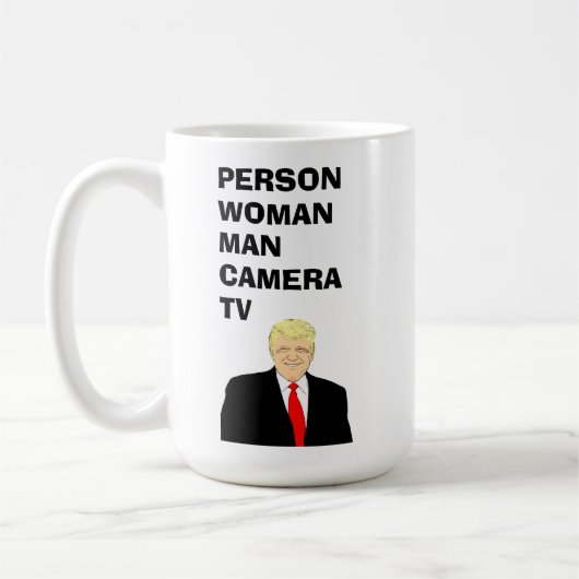 Person Woman Camera TV おもしろい Trump コーヒーマグカップ (左)