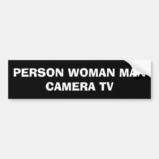 Person Woman Camera TV おもしろい Trump バンパーステッカー (正面)