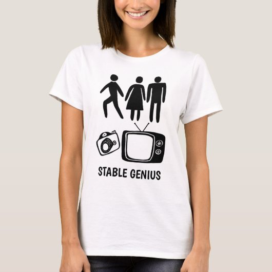 Person Woman Camera TV STABLE GENIUS Tシャツ (正面)