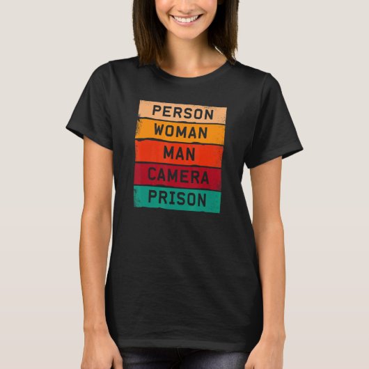 Person Woman Man Camera Prison Men Woman Tシャツ (正面)