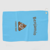 PersonaIfied I Pooped Today Poo Emoji on Blue ゴルフタオル (横)