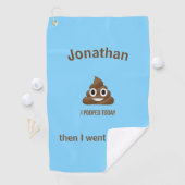 PersonaIfied I Pooped Today Poo Emoji on Blue ゴルフタオル (インサイチュ)
