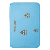 PersonaIfied I Pooped Today Poo Emoji on Blue バスマット (正面縦)