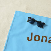 PersonaIfied I Pooped Today Poo Emoji on Blue ビーチタオル (インサイチュ)