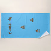 PersonaIfied I Pooped Today Poo Emoji on Blue ビーチタオル (正面)