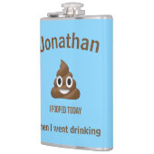 PersonaIfied I Pooped Today Poo Emoji on Blue フラスク (左)