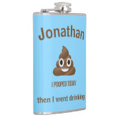 PersonaIfied I Pooped Today Poo Emoji on Blue フラスク (右)