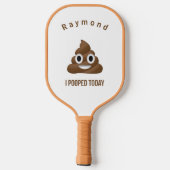 PersonaIized I Pooped Today Smiling Poo Emoji  ピックルボールラケット (裏面)