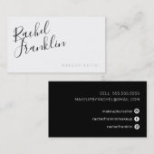 PERSONALスクリプト名シックモダンプレーン白黒 名刺 (正面/裏面)