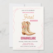 Personal 1st Rodeo Wild West birthday party 招待状 (正面)