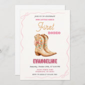 Personal 1st Rodeo Wild West birthday party 招待状 (正面/裏面)