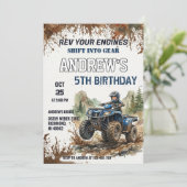 Personal 4 Wheeler ATV Birthday boy Party 招待状 (スタンド正面)