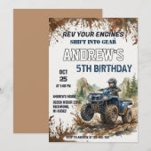 Personal 4 Wheeler ATV Birthday boy Party 招待状 (正面/裏面)