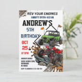 Personal 4 Wheeler ATV Birthday Party  for boy 招待状 (スタンド正面)