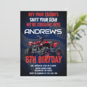 Personal 4 Wheeler Quad ATV Boys Birthday 招待状 (スタンド正面)