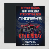 Personal 4 Wheeler Quad ATV Boys Birthday 招待状 (正面/裏面)
