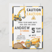 Personal A Contemporary Construction Birthday Bash 招待状 (正面)