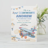 Personal Airplane Boy 1st Birthday for KID 招待状 (スタンド正面)