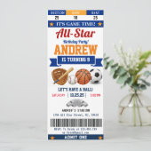 Personal All Star Sport Birthday Ticket for kid 招待状 (スタンド正面)