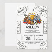 Personal All Star Sports Birthday Invitation 招待状 (正面/裏面)