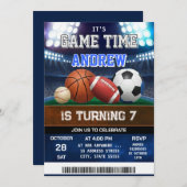 Personal All Star Sports Birthday Invitation 招待状 (正面/裏面)