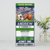 Personal All Star Sports Ticket Birthday 招待状 (スタンド正面)