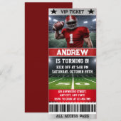 Personal American Football Game Ticket birthday 招待状 (正面/裏面)