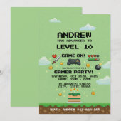 Personal Arcade Video Game Birthday Party  招待状 (正面/裏面)