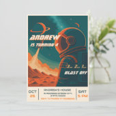 Personal Astronaut Outer Space Birthday Party  招待状 (スタンド正面)