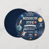 Personal astronaut Space birthday Invitations シーズンカード (正面/裏面)