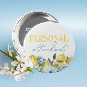 Personal Attendant Lemon Bridal Shower Button 缶バッジ