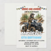 Personal ATV Bike modern Birthday Invitation  招待状 (正面/裏面)
