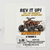 Personal ATV Birthday Off Road Boy Racing 招待状 (正面/裏面)
