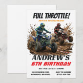 Personal ATV Dirt Bike Birthday Invitation  招待状 (正面/裏面)