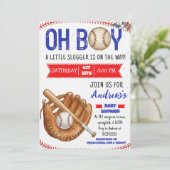 Personal Baseball Baby Shower Little Slugger 招待状 (スタンド正面)