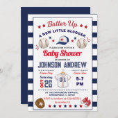 Personal Baseball Baby Shower Slugger All Star 招待状 (正面/裏面)