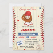 Personal Baseball Birthday Invitation with Photo 招待状 (正面)