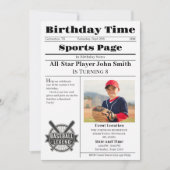Personal Baseball Birthday Invitation With Photo 招待状 (正面)
