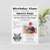 Personal Baseball Birthday Invitation With Photo 招待状 (スタンド正面)