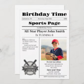 Personal Baseball Birthday Invitation With Photo 招待状 (正面/裏面)