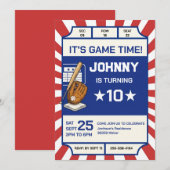 Personal Baseball Birthday Party Invitation 招待状 (正面/裏面)