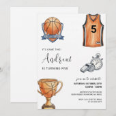 Personal Basketball Birthday Invitation 招待状 (正面/裏面)