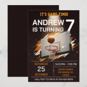 Personal Basketball Birthday Invitation Party 招待状 (正面/裏面)